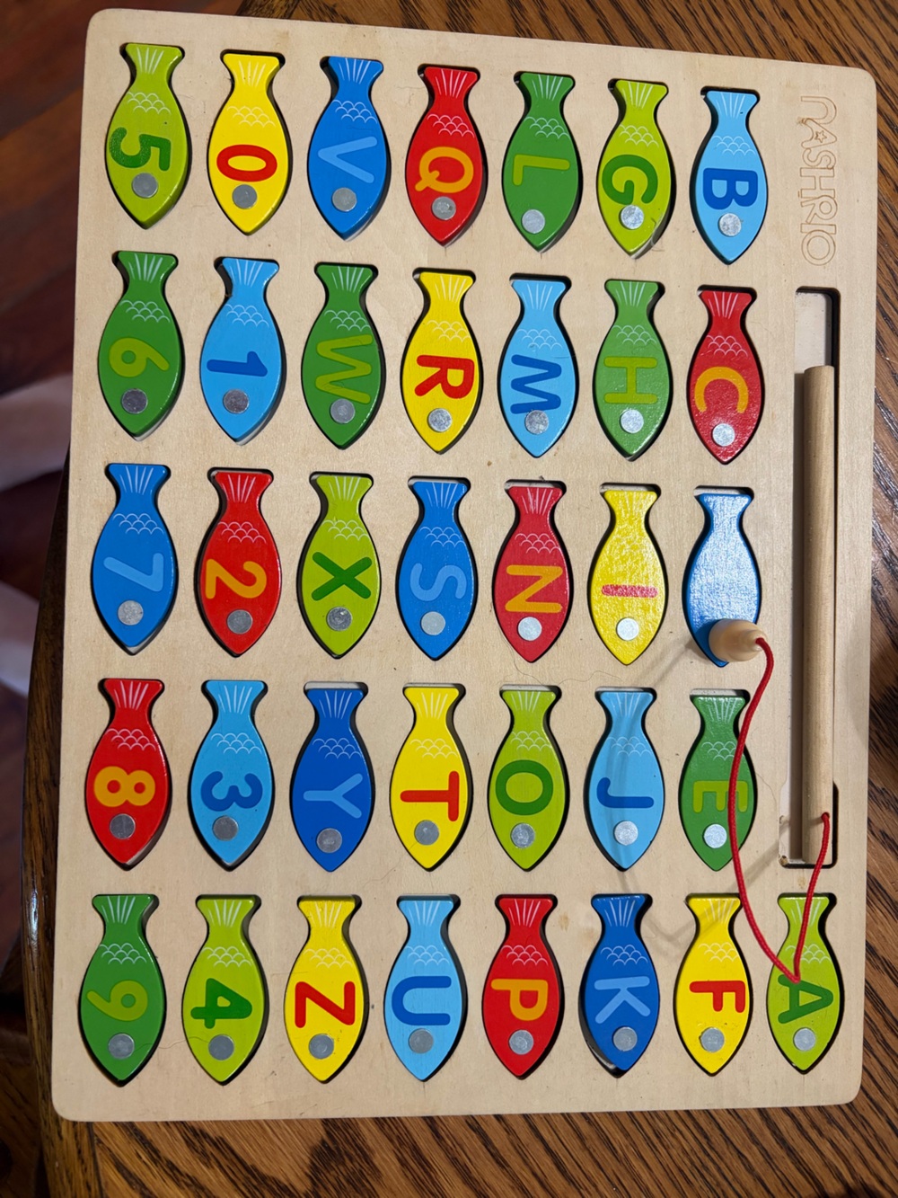 Wooden Magnetic Fishing Game - Multicolor Fish Puzzle